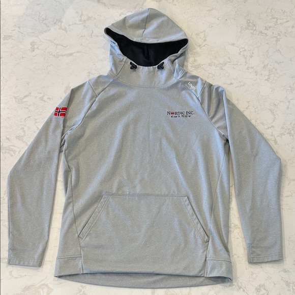 UNRL Crossover Hoodie Gray Nordic Inc Hoodie with Flag Patch Men’s Medium - Picture 7 of 12